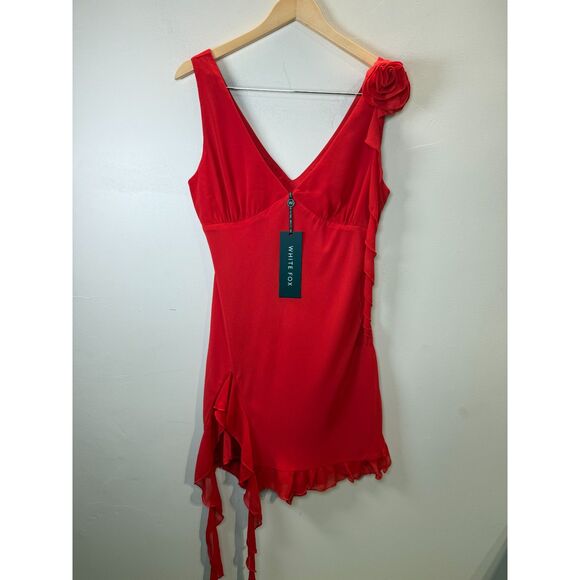 White Fox Like That Mini Dress Women’s Size Large Red Cocktail Party NEW - Picture 5 of 13